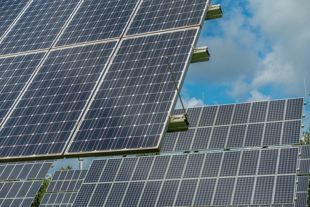 Solar panels generating renewable energy